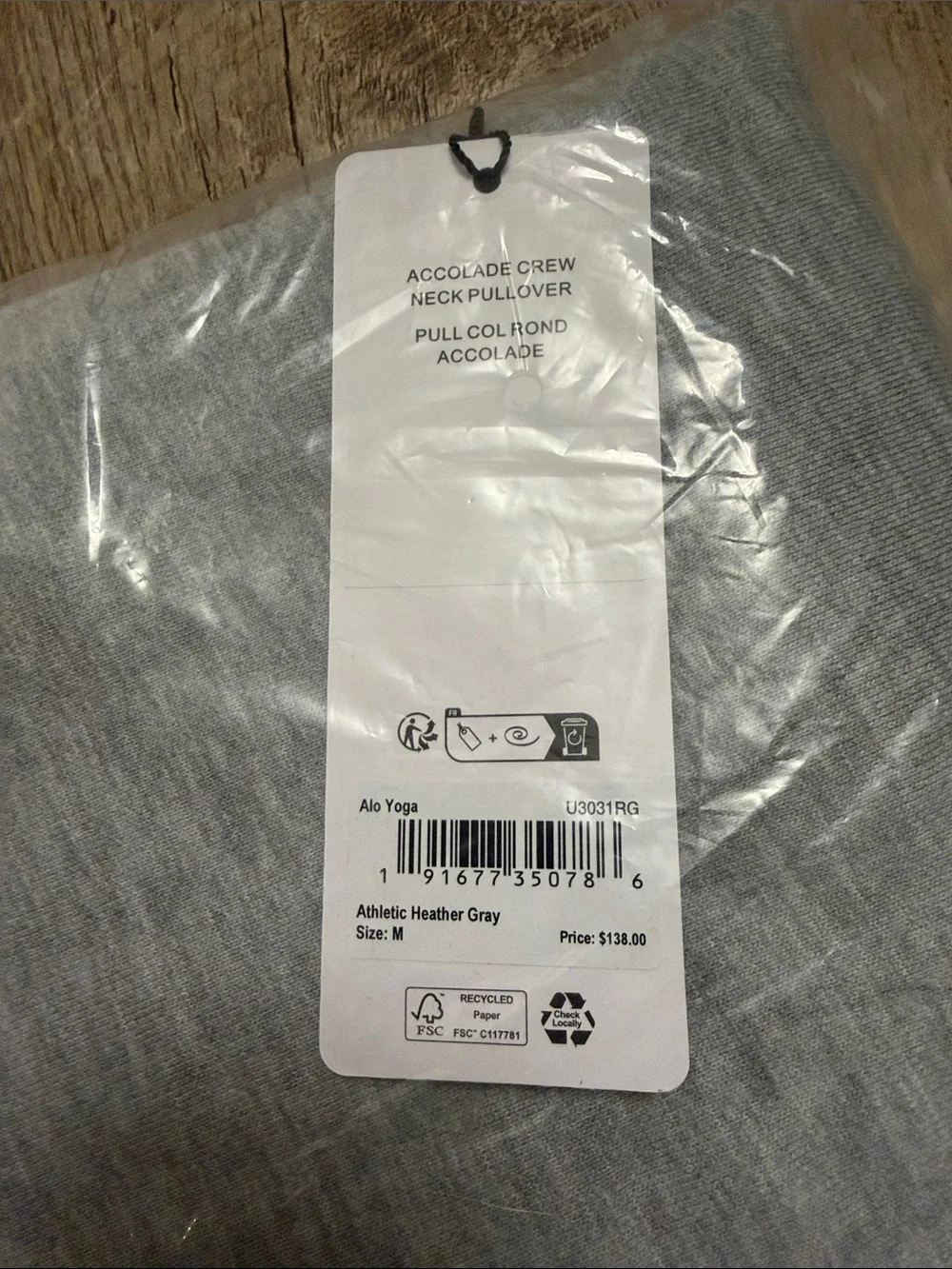 Alo Yoga Accolade Heather Gray Crewneck